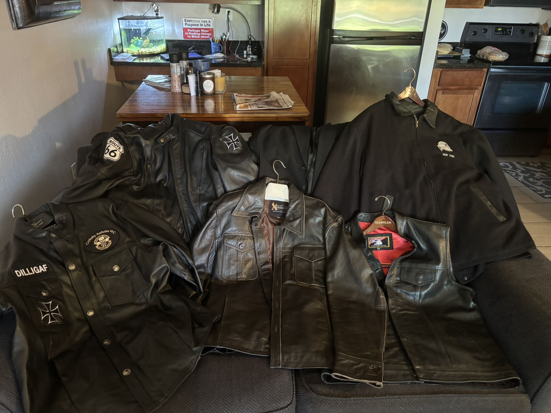 Leather BIKER Jackets, Vest. PH N HR Bombers(all XL)