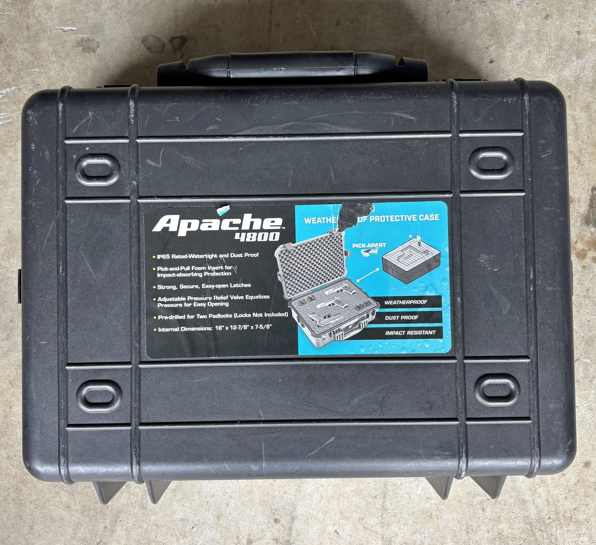 APACHE 4800 Weatherproof Protective Case XL Black 64250