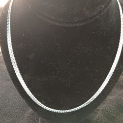 Silver 20" Flat Braided Necklace