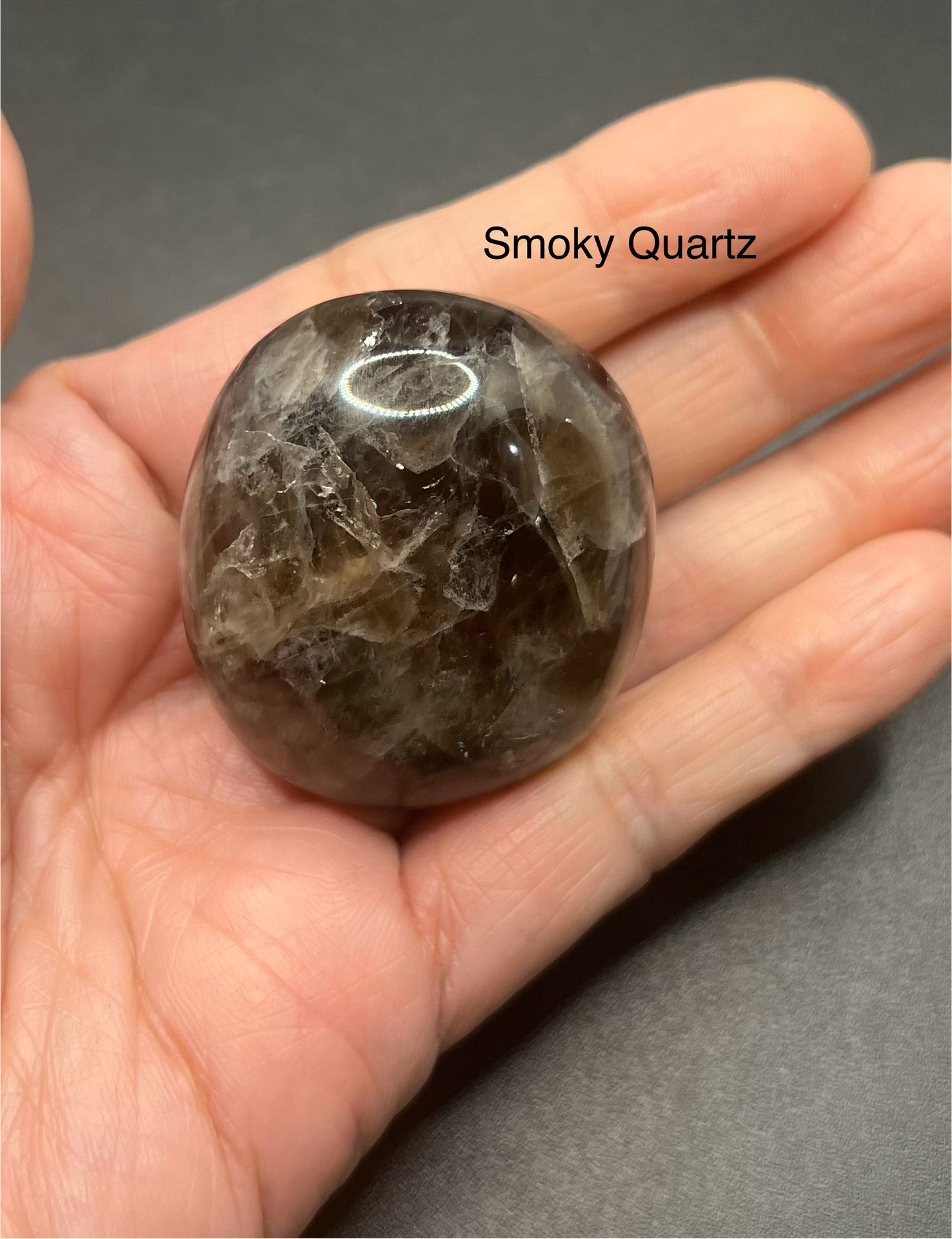 Smoky Quartz Genuine Palm Stone 67g Gorgeous !