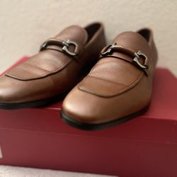 Salvatore Ferragamo Benford Radica Pebble Calf Shoes Size 7