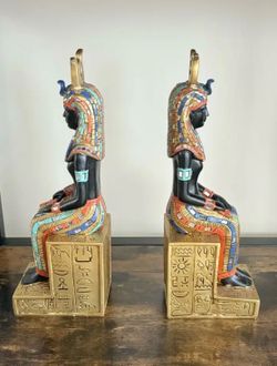 Pair of Egyptian Goddess Statues