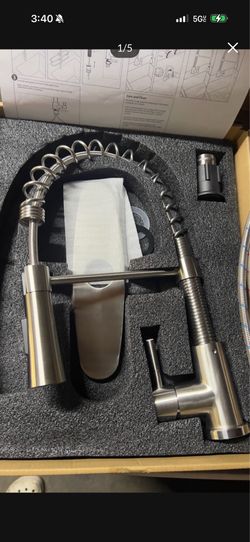 Kitchen Faucets, Commercial Brushed Nickel Stainless Steel Pull Down Sprayer Single Hole K5