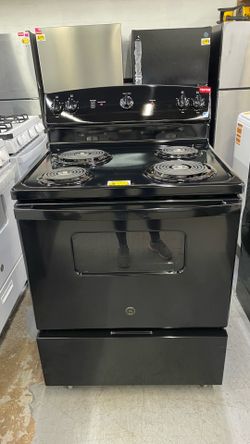 GE black electric stove