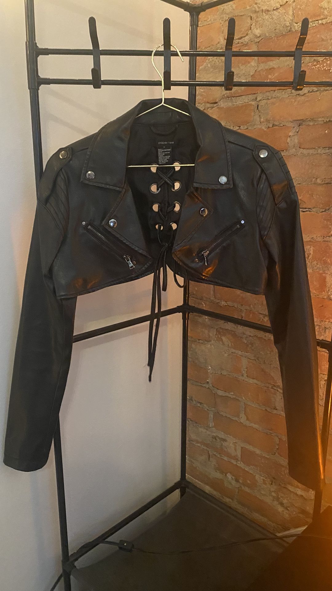 Cropped Pleather Jacket