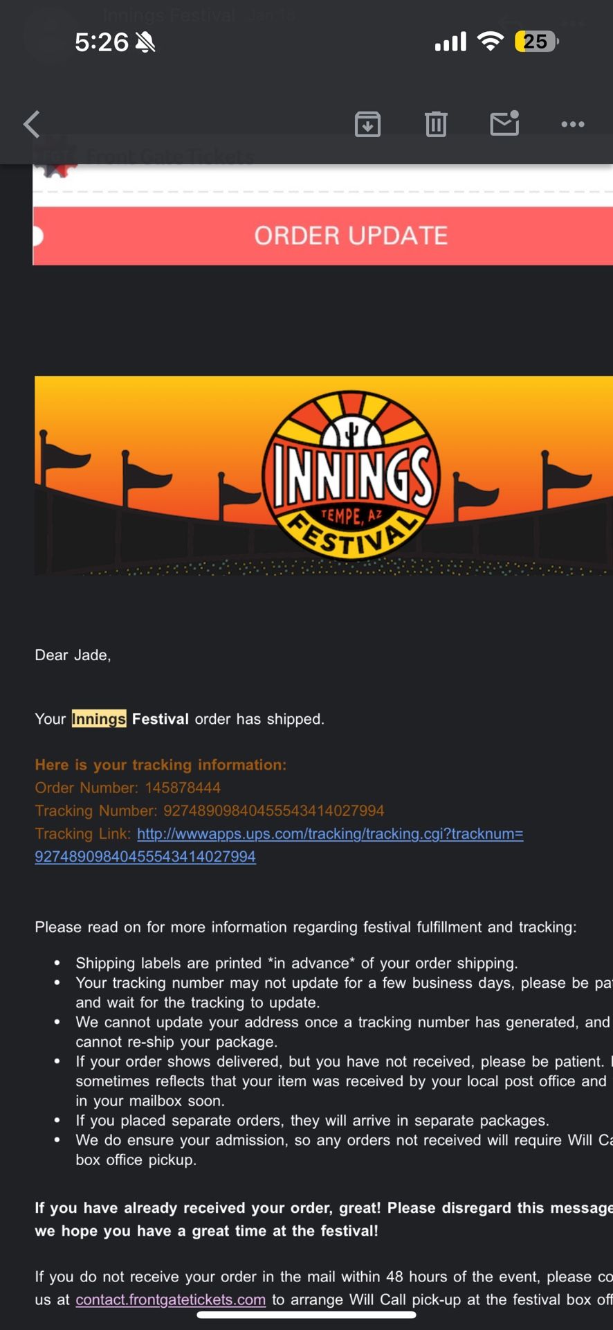 Innings festival GA tickets!