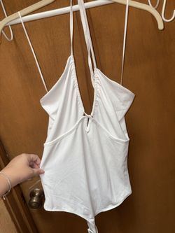 Abercrombie & Fitch White Bodysuit Size Large