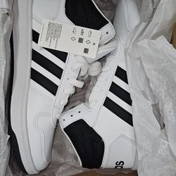 Adidas Mid Top White On Black Trim