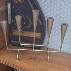 Brass Mid-Century replica 5-Arm Candelabra