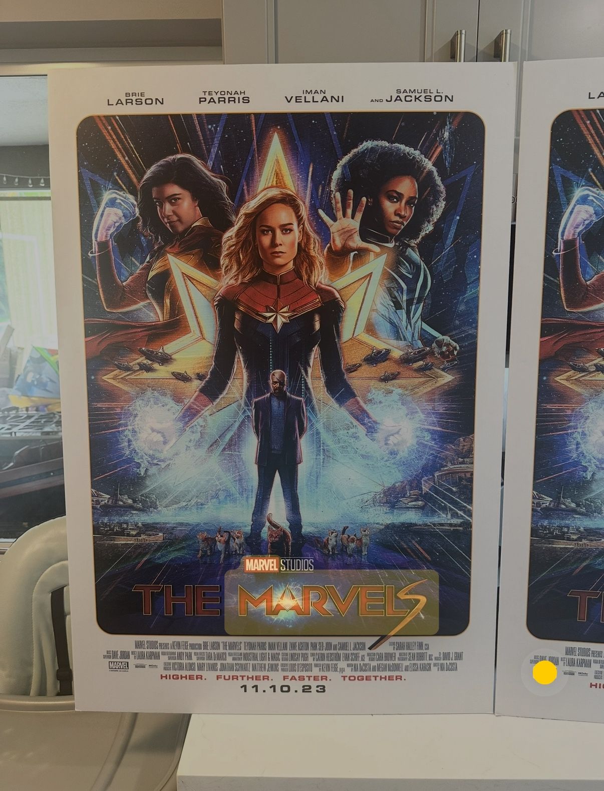Captain Marvel Poster On Foam Board Ridgid Factory Mounted