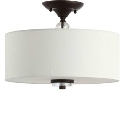 JONATHAN Y Marc 15" 2-Light LED Semi-Flush Mount, Oil Rubbed Bronze/White
