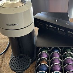 Nespresso Vertuo Next Premium Coffee Espresso Maker w/ Aeroccino Milk Frother & $50 PODS 