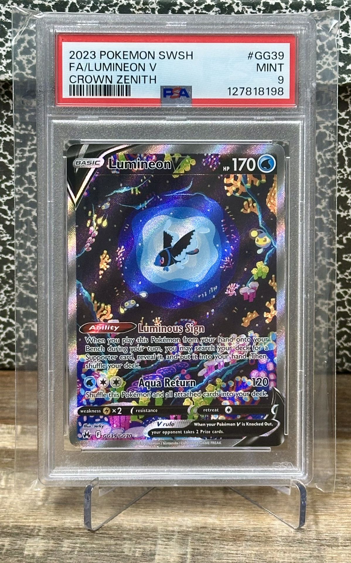 2023 Pokemon Lumineon V # GG39 Crown Zenith PSA 9
