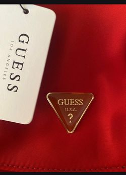 Red Guess Jacinta Nylon Backpack/Purse