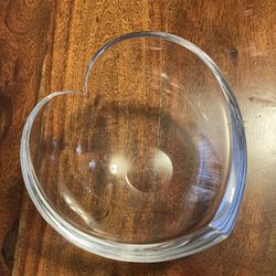 Nambe Glass Heart Shaped Bowl 7”