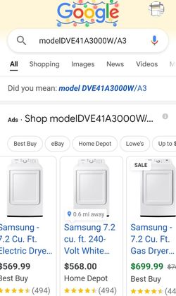 Samsung Electric Dryer  New 