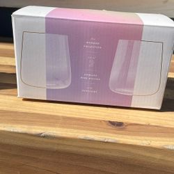 Anthropologie Stemless Wine Glasses (2)