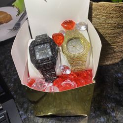 Two Piece, Black Ice And Yellow Resizable Unisex Happy Valentine’s Day Set Fit For The King Or Queen Resizable