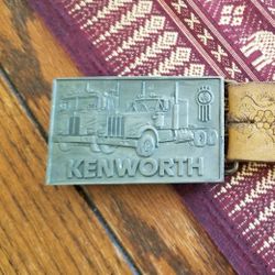 Vintage KENWORTH TRUCKING LEATHER BELT AND BUCKLE