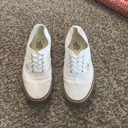 White and Brown Vans