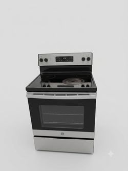 GE stainless steel glass top electric range – 30"