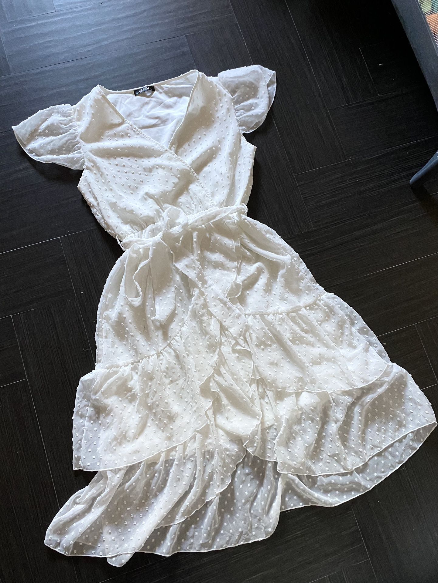 White Puffy Summer Dress 