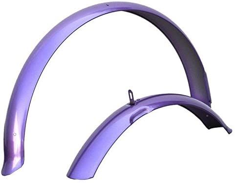 New 26 inch Universal Beach Cruiser Bicycle Fender Set Purple with Mounting Brackets