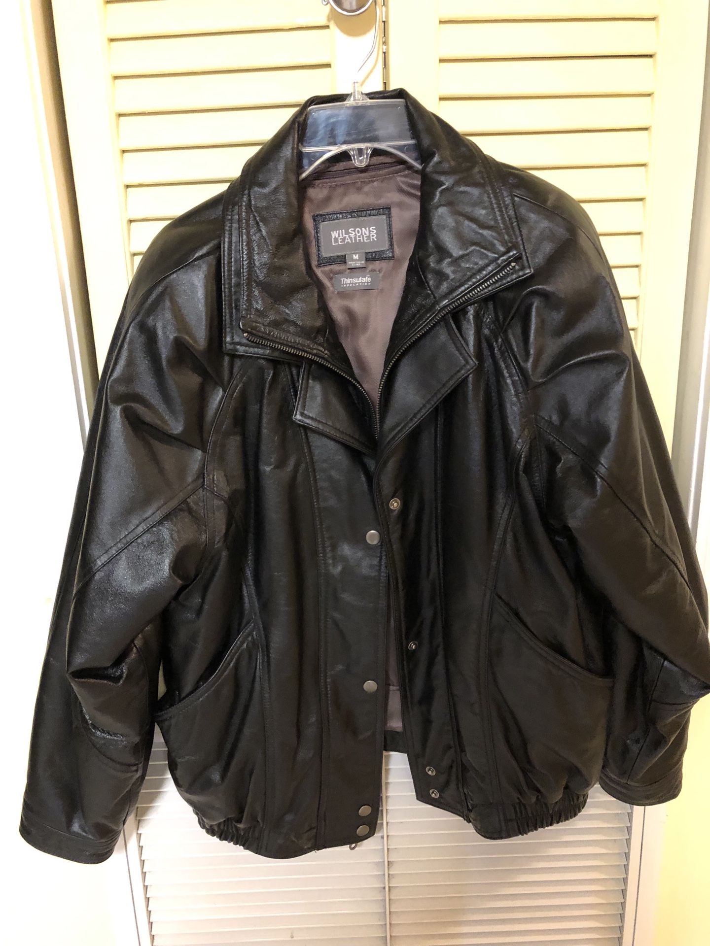 Women’s Wilson Leather motorcycle jacket. Harley patch