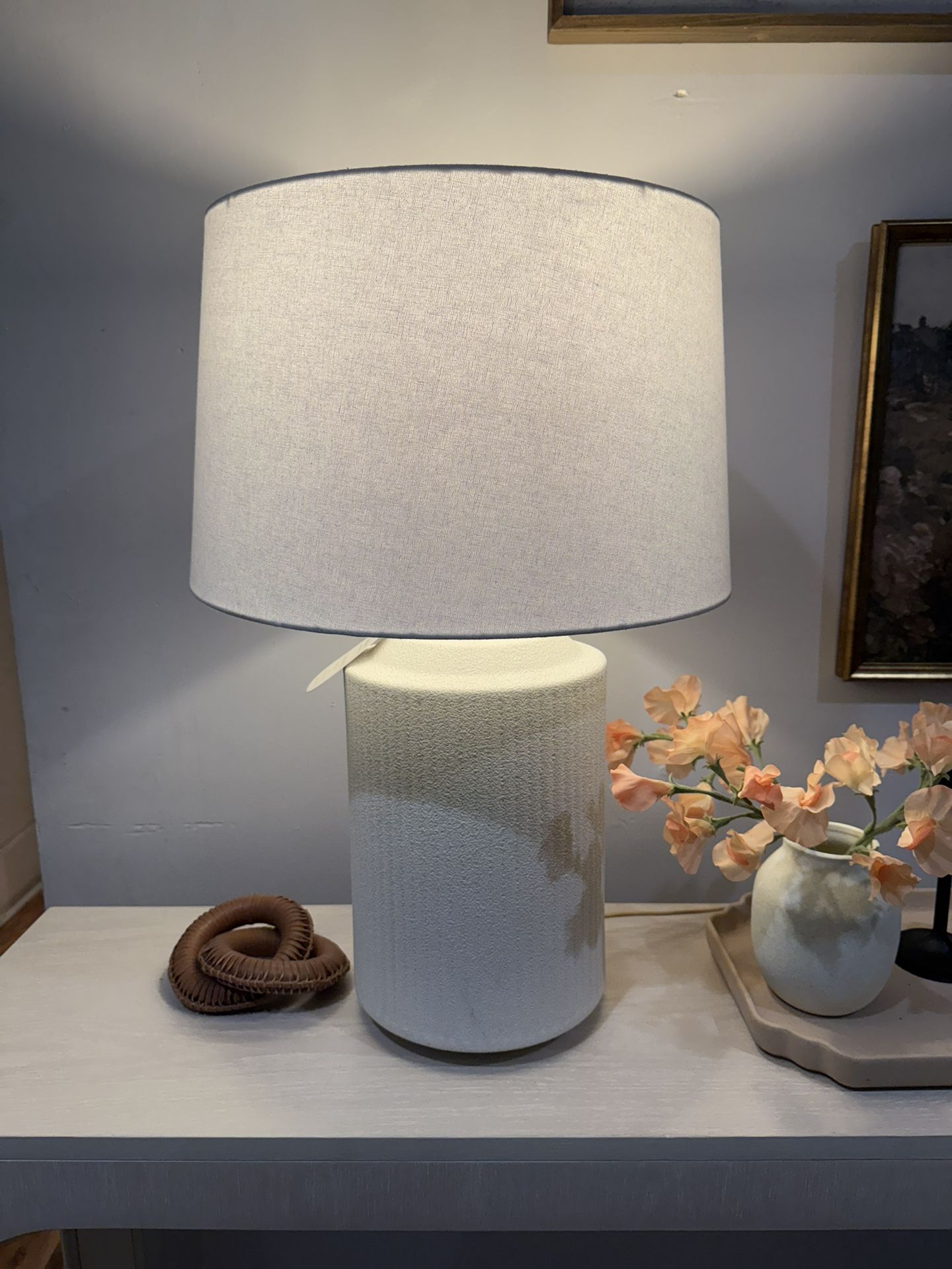 New Ceramic Assembled Table Lamp White - Threshold™ designed with Studio McGee: Ribbed Design