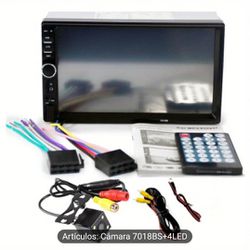 Car Audio System with This 7 Inch Universal Dual Spindle LCD Touch Screen Stereo Radio Including Rear View Camera, USB/AUX/FM, Remote Control and MP4 