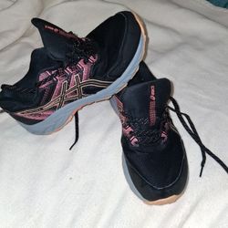 Asics,  Size Us 9,  Black And Pink Or Salmon