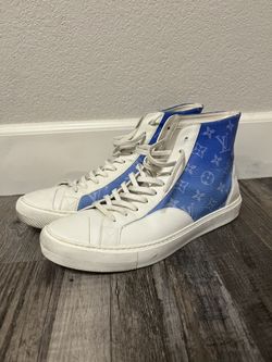 11.5 Louis Vuitton Tattoo Sneaker Boot “Blue Monogram Clouds”