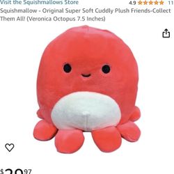 Red Octopus Squishmellow 