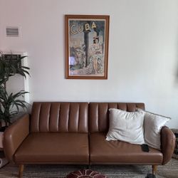 Brown Leather Futon