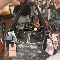 Juicy Couture Brown and Pink Fan club satchel