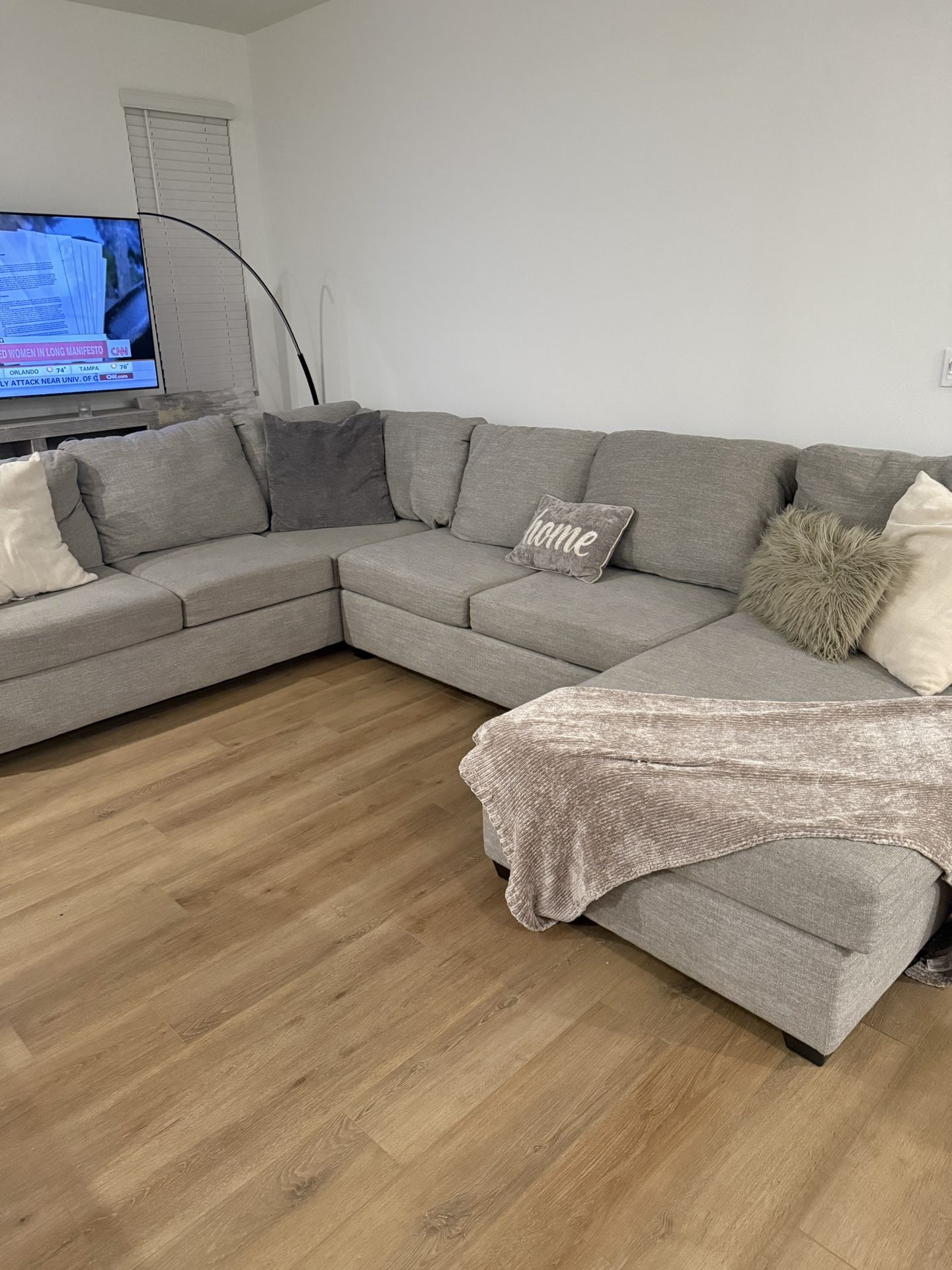 Grey 2 Piece U Shaped Sectional