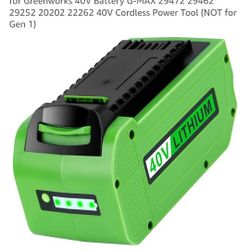 New 6.0Ah 40-Volt Lithium Battery Replacement for Greenworks 40V Battery G-MAX 292 292 22262 40V Cordless Power Tool (NOT for Gen 1)