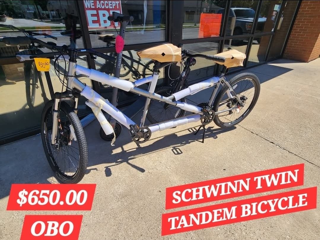 BRAND NEW SCHWINN TWIN TANDEM BICYCLE.