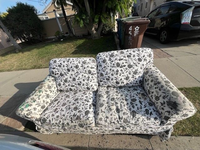 Black & White Floral Couch