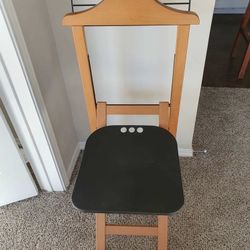 1990s Foppapedretti Gentleman's Folding Valet Stand With Seat Italy