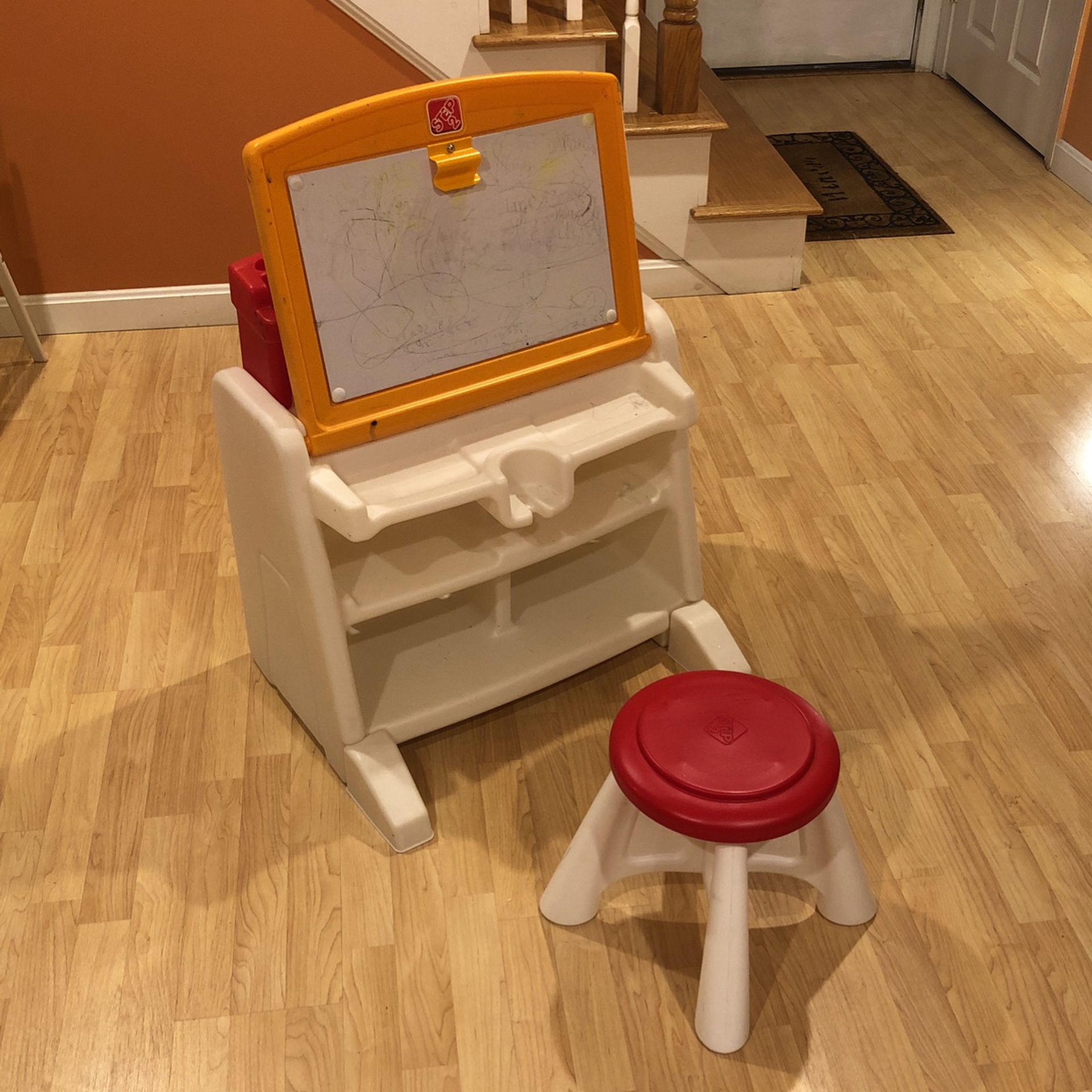 Kids activity desk with stool