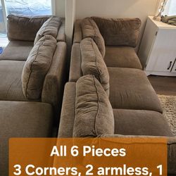6 Piece Sectional Couch And Ottoman