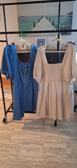 Two Women's Puff Sleeve Dresses Bundle