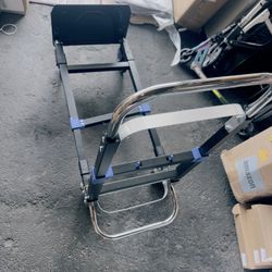 3 in 1 Heavy Duty Folding Hand Truck, Convertible Portable Steel Dolly with Telescopic Handle, Foldable Utility Cart with Rubber Wheels, 500 LBS