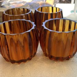 Amber candle holder $5 set