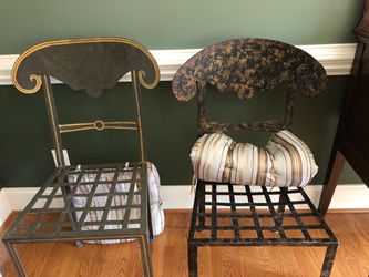 Metal Designer Chairs(4 total/ Two styles)