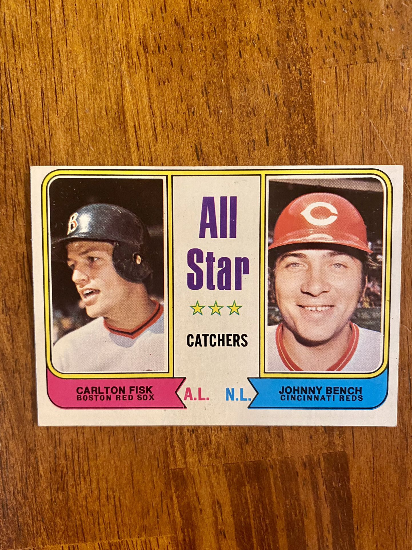 Johnny Bench/ Carlton Fisk All-Star 1974 Topps Baseball Card for