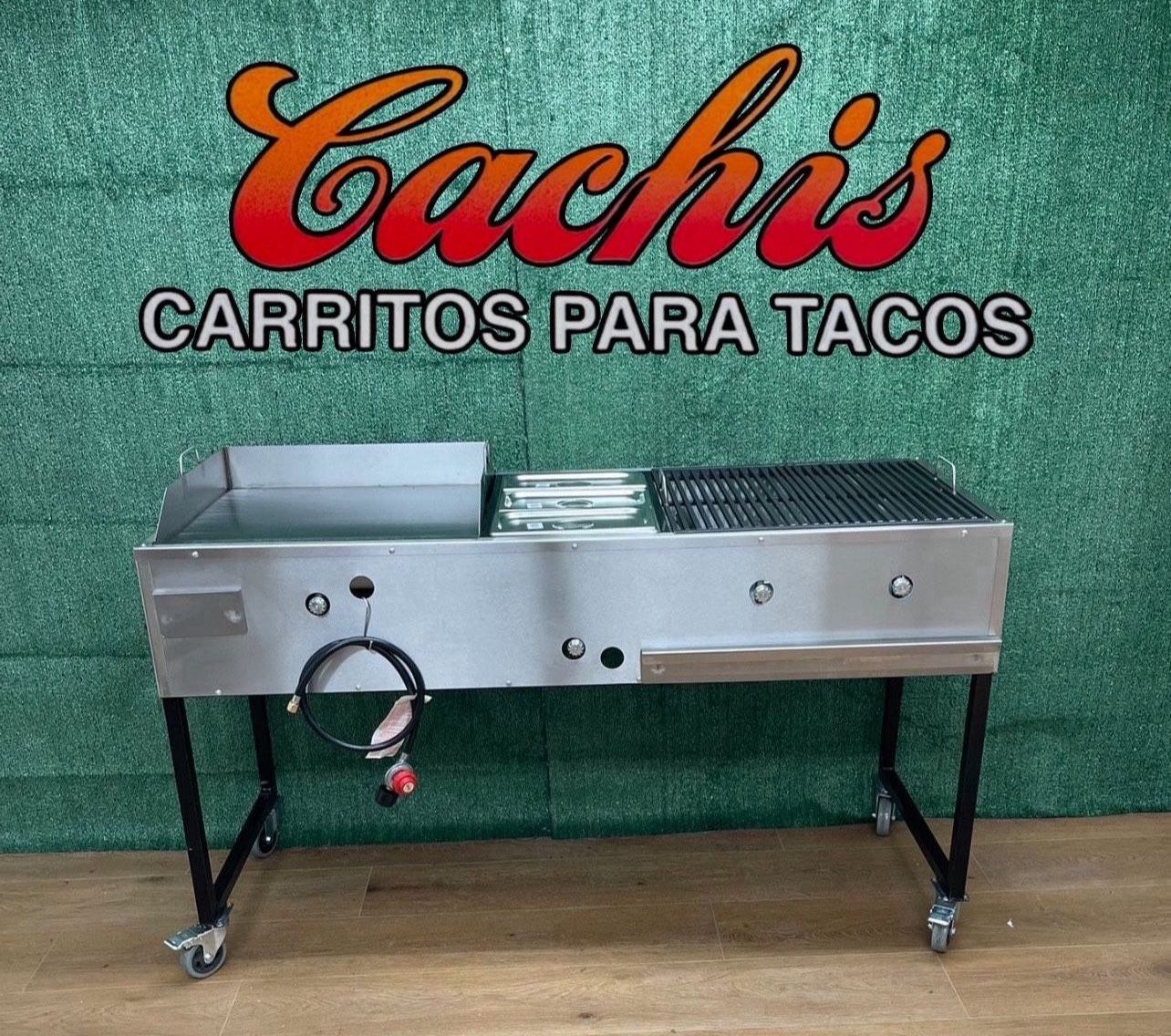 Plancha De 24” 3 Charolas Baño María Asador De 24” De Gas Incluye Manguera Con Regulador