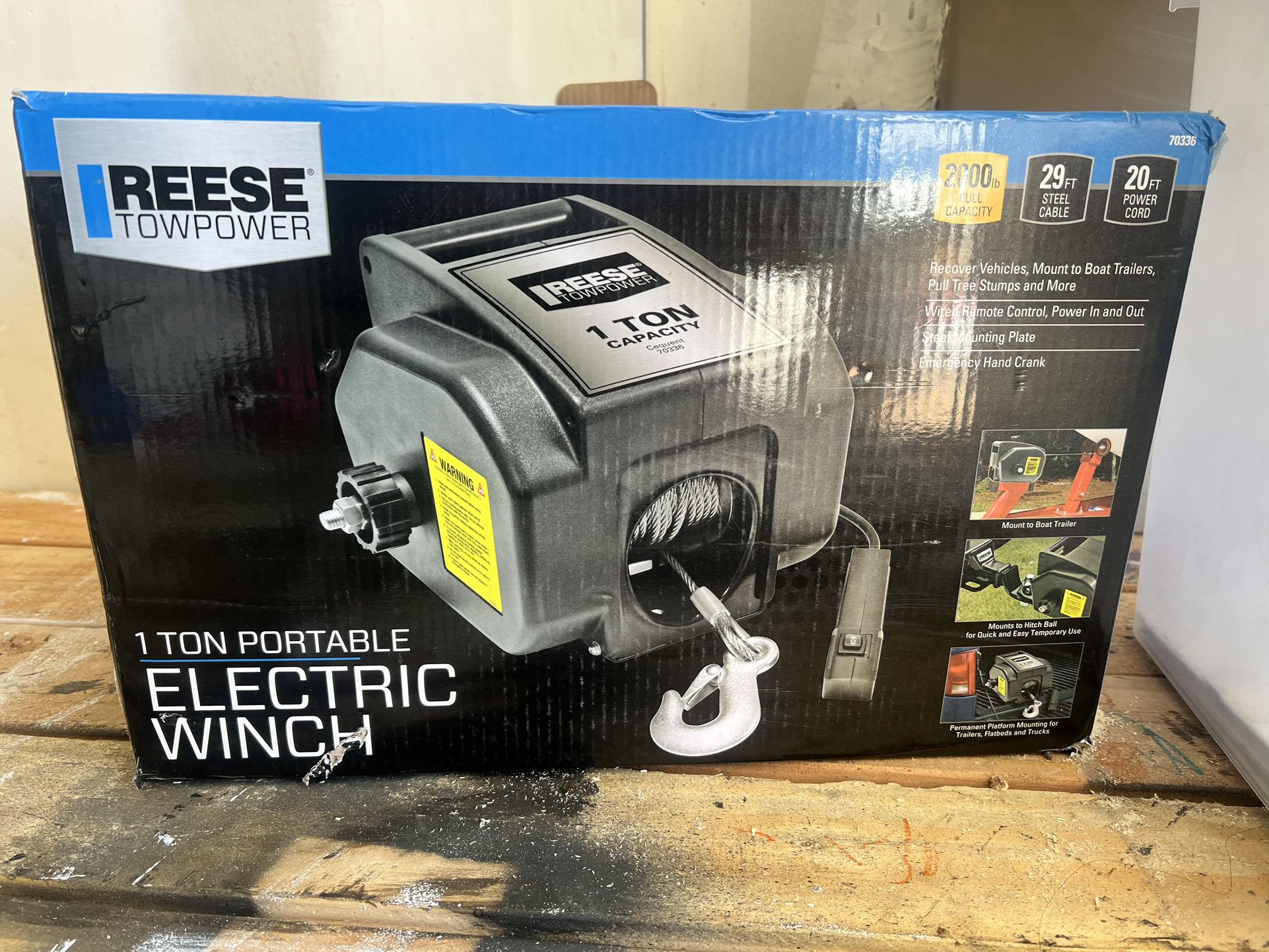 reese towpower 1 ton portable electric winch manual