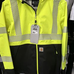 Carhartt Men's High Visibility Storm Defender Loose Fit Midweight Class 3 Jacket Size Small
